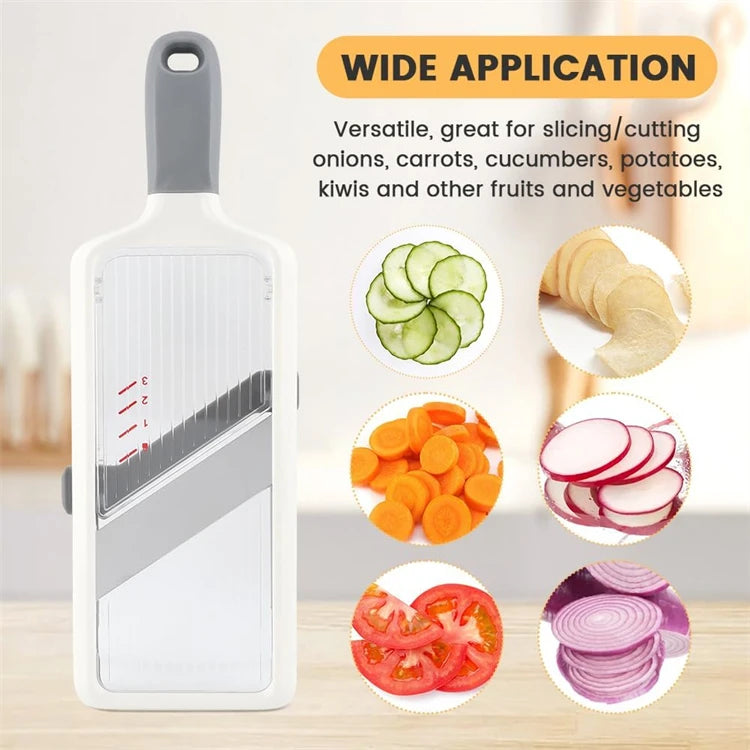 LMETJMA-cortadora de mandolina de mano múltiple con hoja ajustable de acero inoxidable, picadora de verduras de cocina, rallador de queso JT237