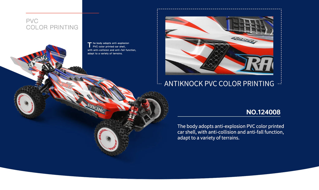 WLtoys 1/12 Autos RC 124008 124010 2.4G de Alta Velocidad   Coche de carreras teledirigido sin escobillas 4WD 60km/h, juguete para niños y adultos, regalo