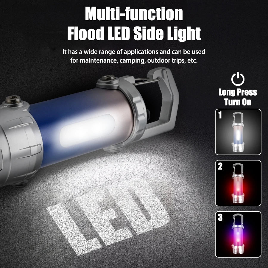 Mini Linterna LED COB Recargable USB con Imán Camping Emergencia