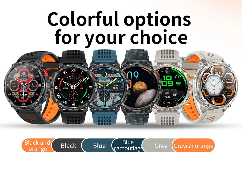 Reloj Inteligente AMOLED 1100mAh con Linterna LED, IP69 y Llamadas Bluetooth
