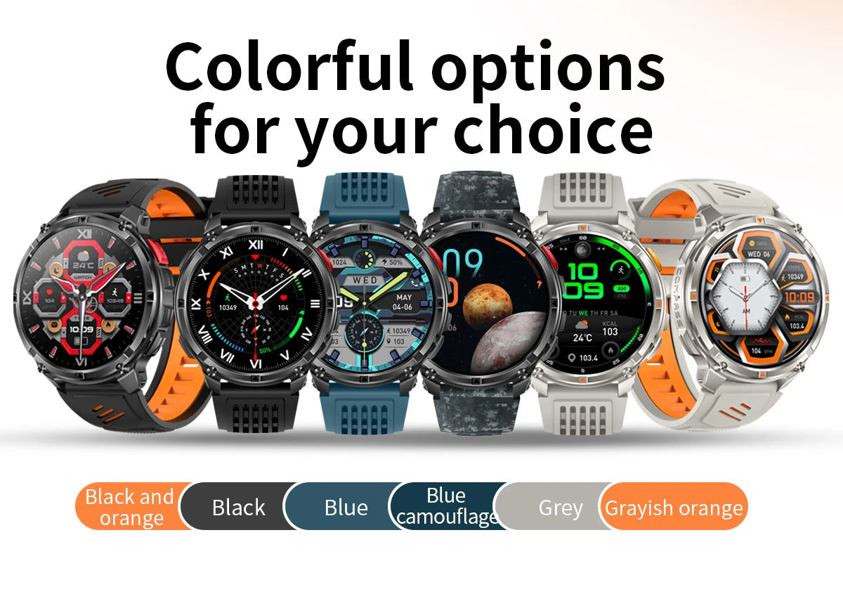 Reloj Inteligente AMOLED 1100mAh con Linterna LED, IP69 y Llamadas Bluetooth