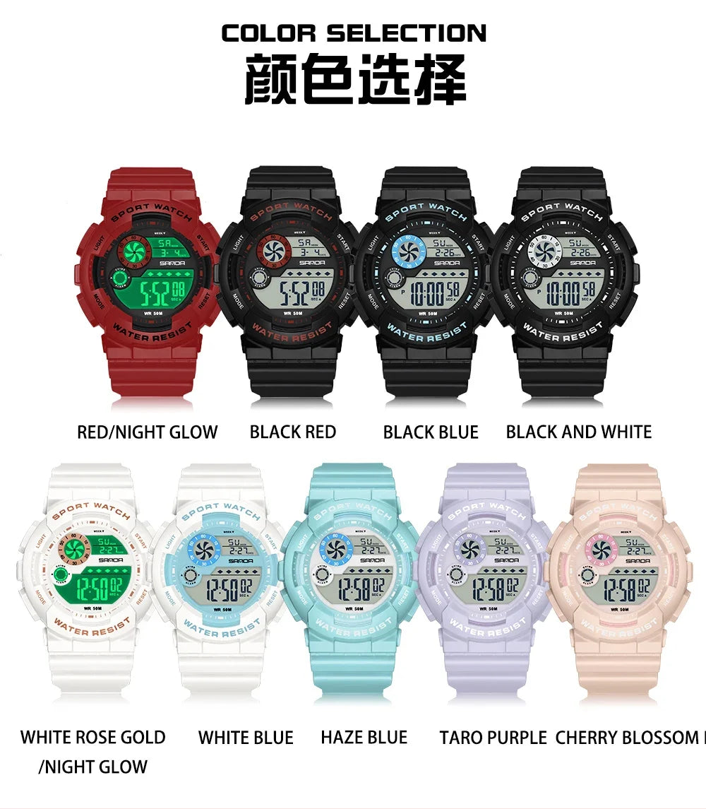 Reloj Digital LED SANDA Deportivo para Mujer