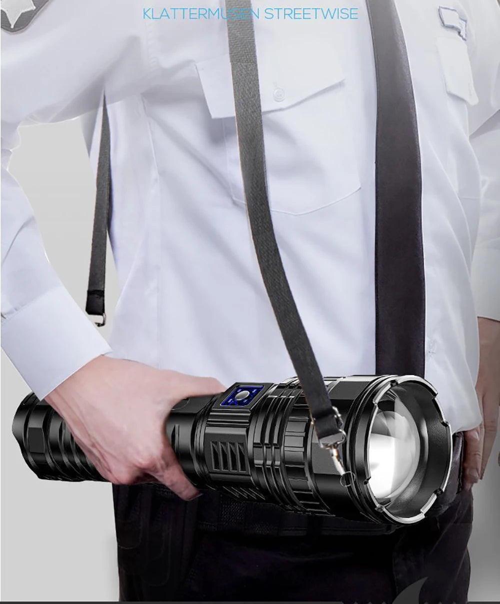 Luz de Flash con batería integrada de 1000W, focos de emergencia, 9km, 990000000LM, linternas Led más potentes, antorcha táctica de 15000mah
