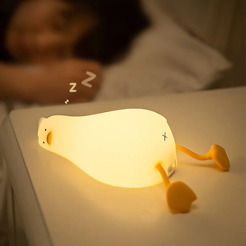 Lámpara LED Nocturna de Silicona con Forma de Pato