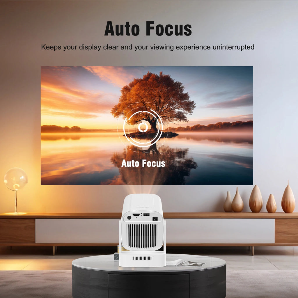 Proyector Magcubic Auto Focus 330 ANSI HY310, Compatible con 4K, 1080P, Android 11, WiFi6, BT5.4, Air Mouse, Control por Voz, Portátil, para el Hogar