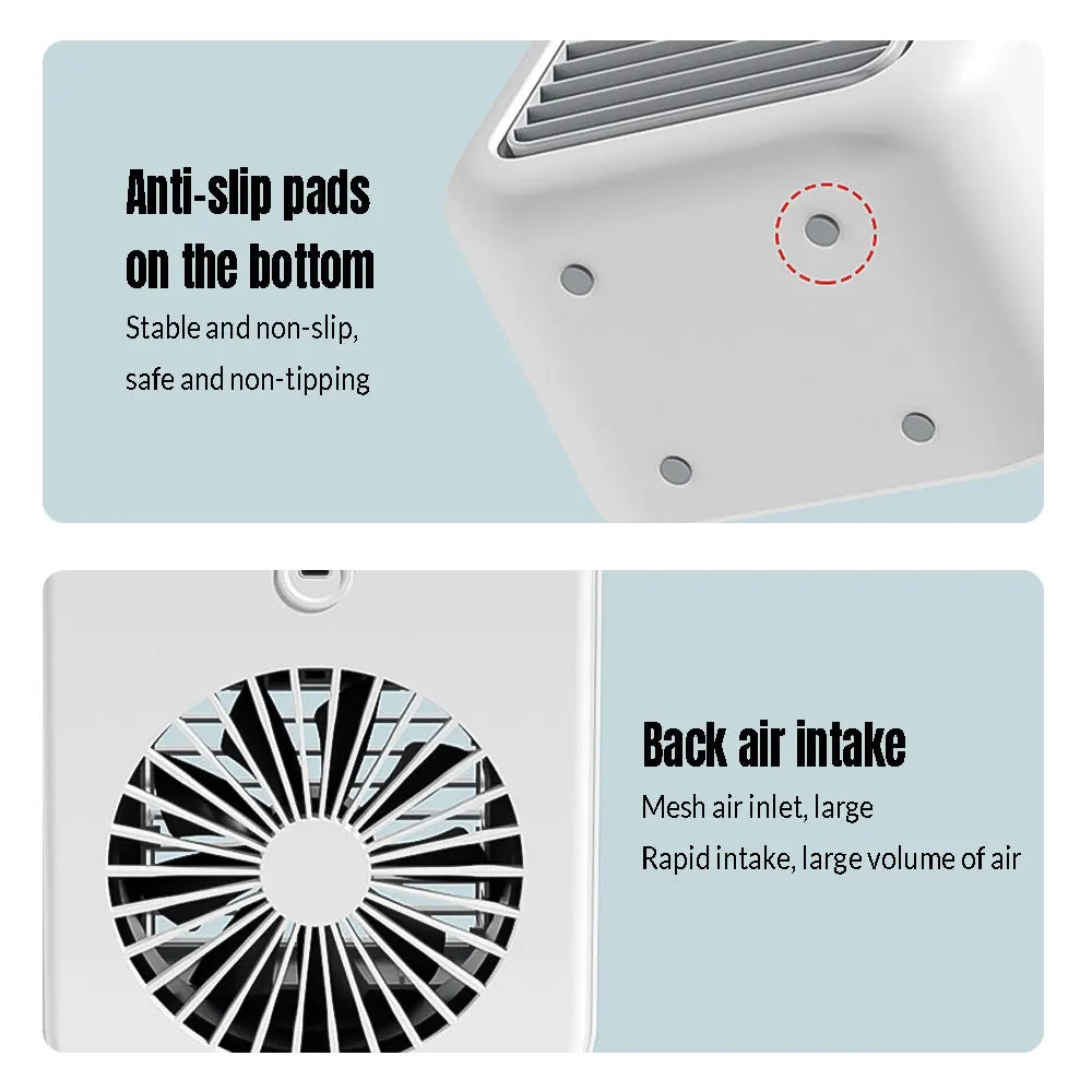 Ventilador USB de Escritorio con Humidificador y Luz LED