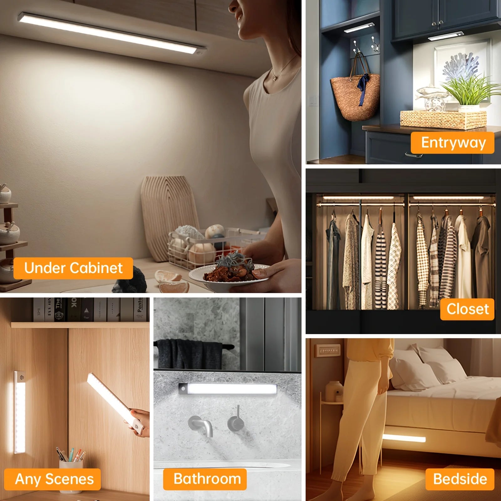 Luz LED para Gabinete con Sensor de Movimiento USB-C