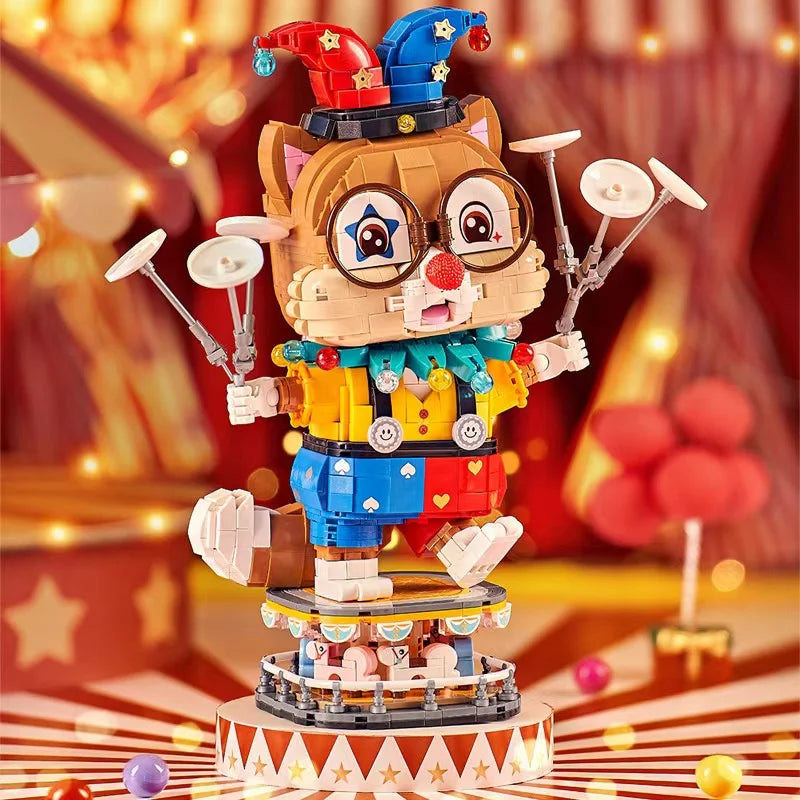 LOZ-1947 juguete de moda nacional payaso ardilla modelo de mesa decoración para adultos y niños modelo de bloques de construcción juguete regalo de Año Nuevo