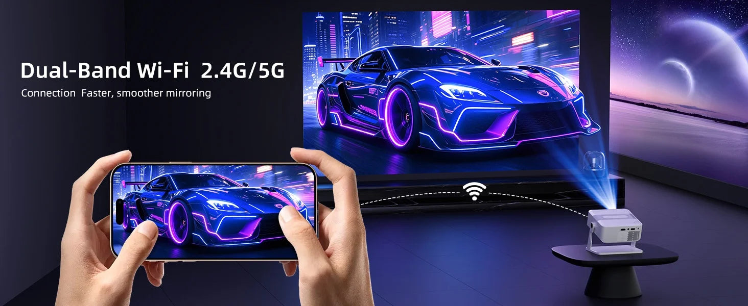 Proyector Xnano HA109 4K Android 11 Wifi6 Dual 200ANSI Allwinner H723 BT5.0 720P 1280*720P Cine en Casa Proyector para Exteriores