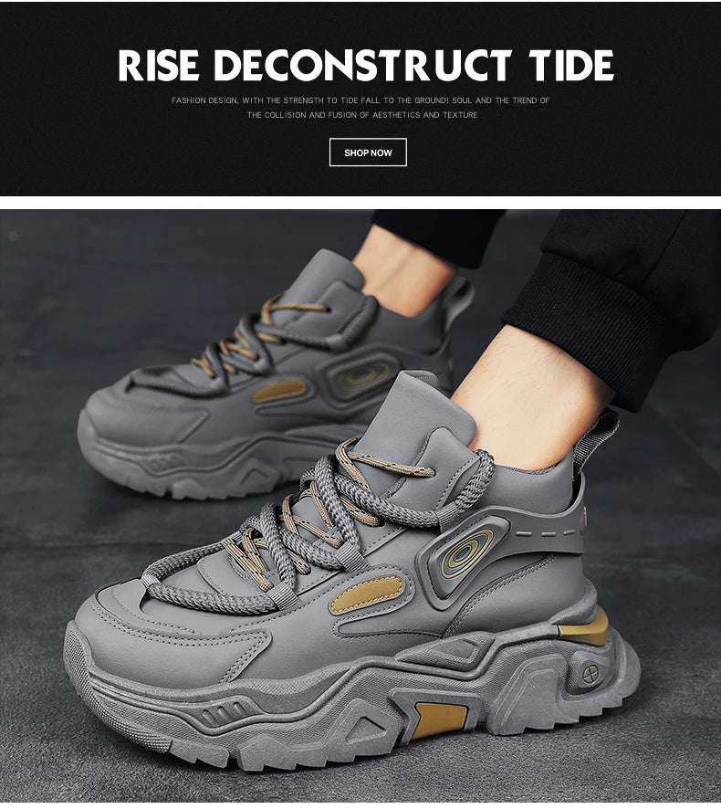 Zapatos informales de suela gruesa para hombre, zapatillas deportivas antideslizantes de suela blanda para las cuatro estaciones, zapatos deportivos Joker juveniles a la moda