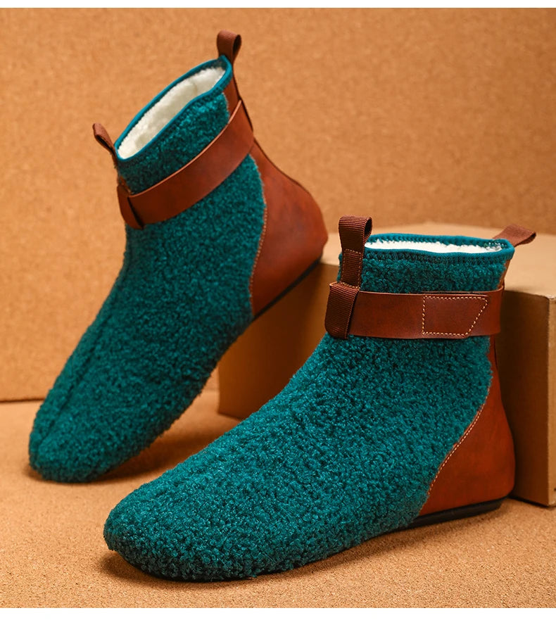 YRZL, zapatos para hombre, botas de invierno para hombre, zapatillas cálidas para hombre, zapatos planos suaves antideslizantes, zapatos casuales para hombre, cómodas zapatillas de interior para el hogar para hombre