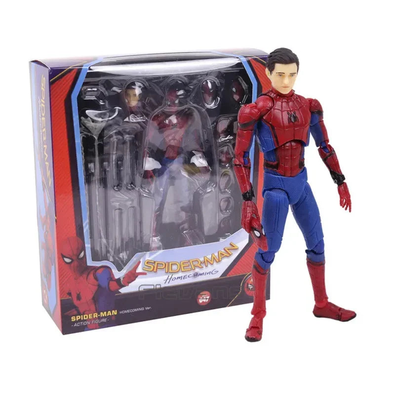 Figura de acción de Spiderman de Marvel Avengers: Homecoming, estatua con rostro intercambiable de Tom Holland, modelo de juguete coleccionable, regalo