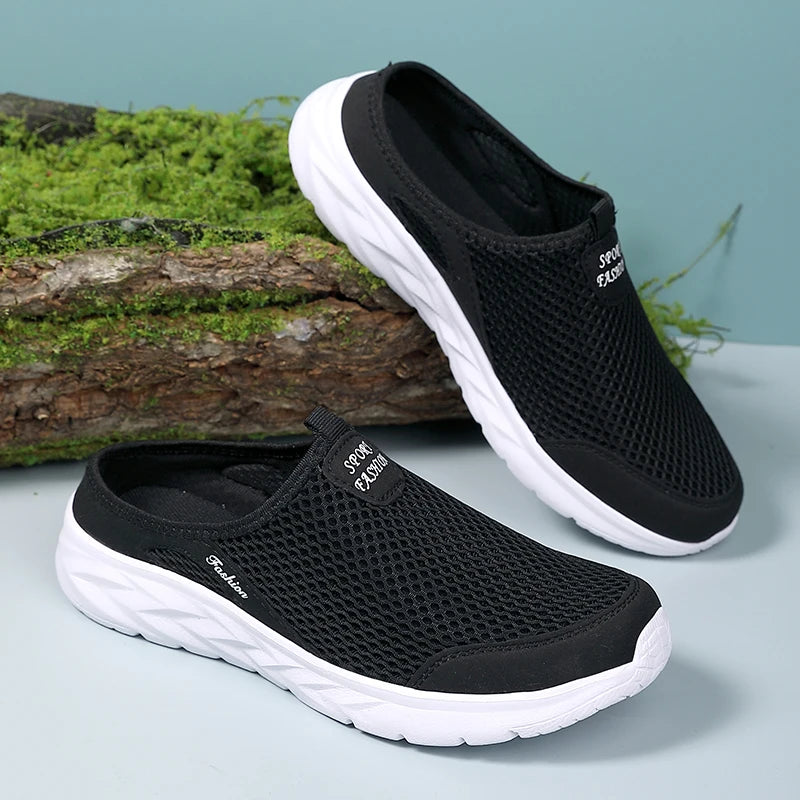 YRZL Zapatos Casuales Hombres Verano Medio Zapatos Zapatillas Diapositivas Slip on Zapatos Hombres Malla Transpirable Suave Cómodo Zapatillas para Hombres
