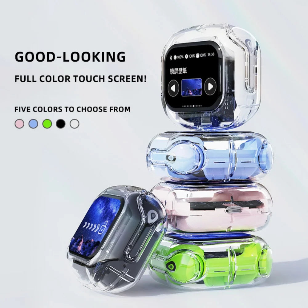 Auriculares Bluetooth TWS con Pantalla Táctil Multifunción, Auriculares Inalámbricos Inteligentes con Bluetooth, Calidad de Audio HiFi, Auriculares Empresariales