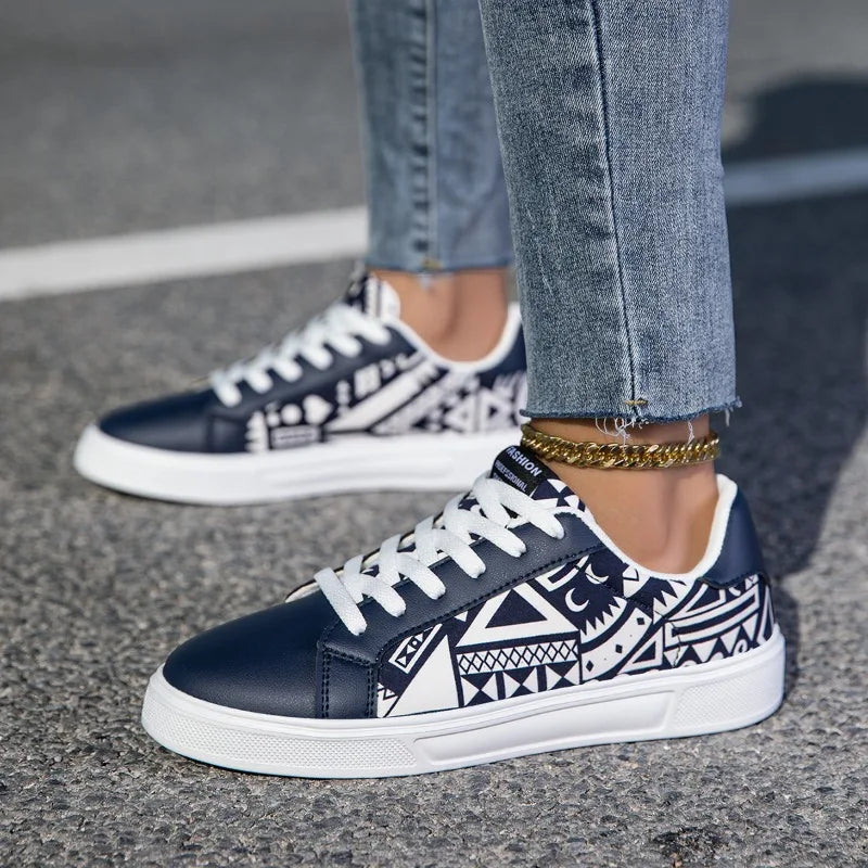 YRZL Zapatillas de deporte informales ligeras para mujeres y hombres, par de zapatos antideslizantes para caminar, zapatos impermeables, zapatos deportivos con estampado de grafiti a la moda para hombres