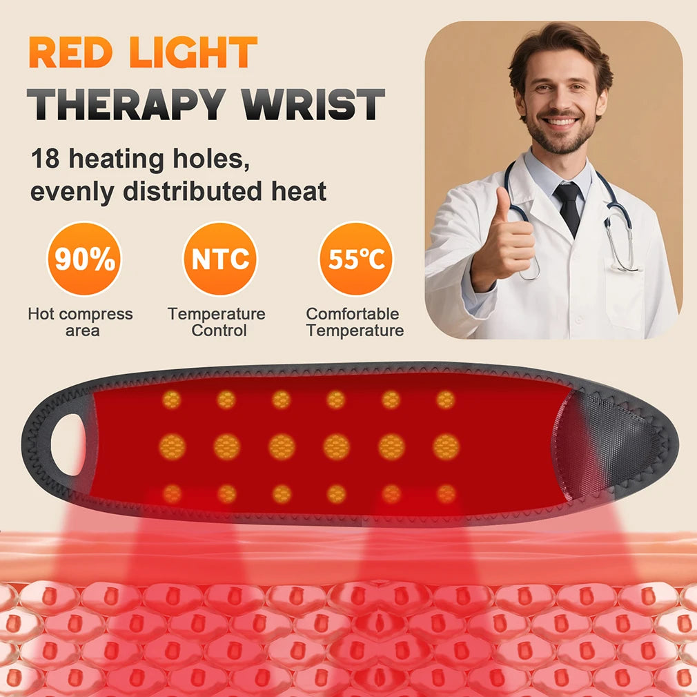 Masajeador de manos y muñecas con calefacción eléctrica, compresa caliente con vibración, protector de muñeca, pulsera inalámbrica para relajación muscular