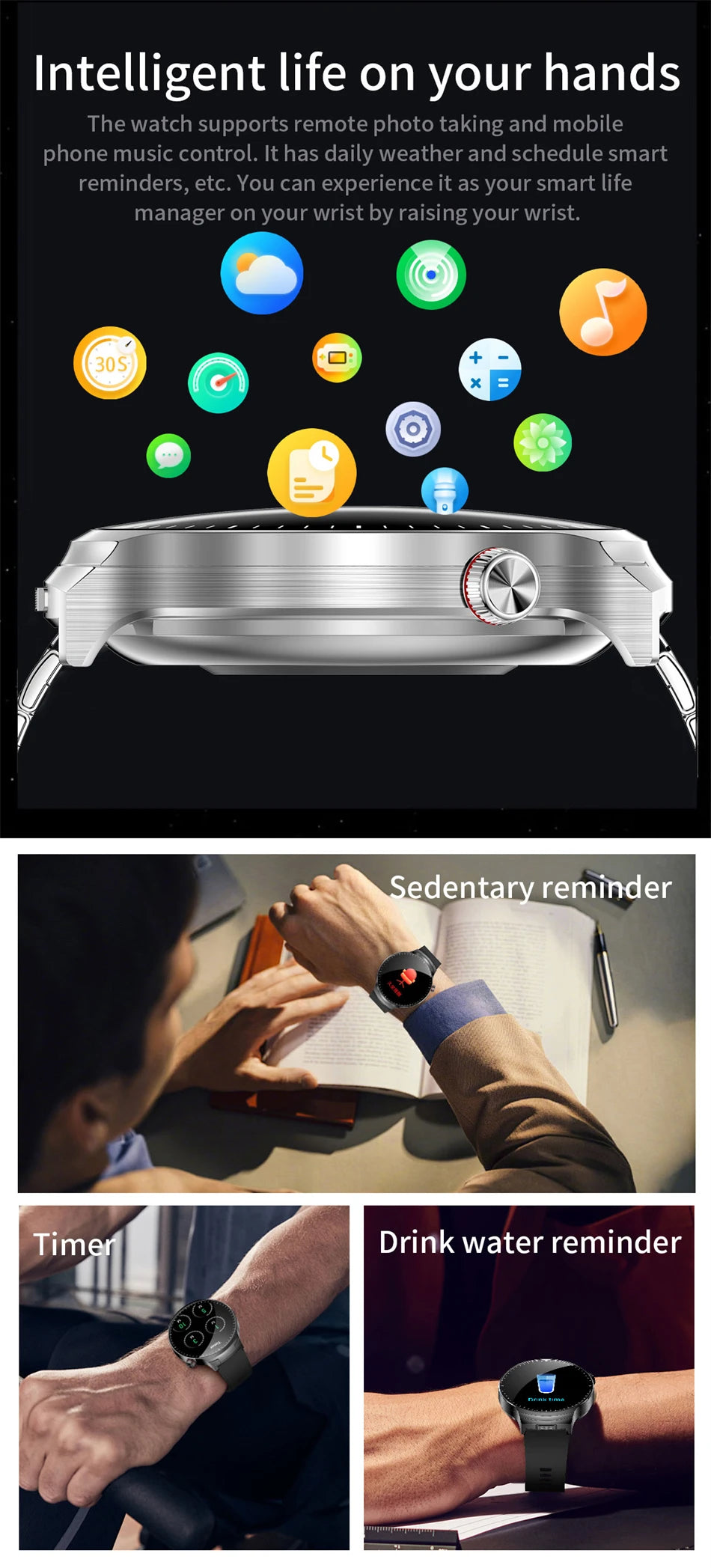 Smartwatch LIGE TWS 2 en 1 con auriculares Bluetooth y monitor cardíaco