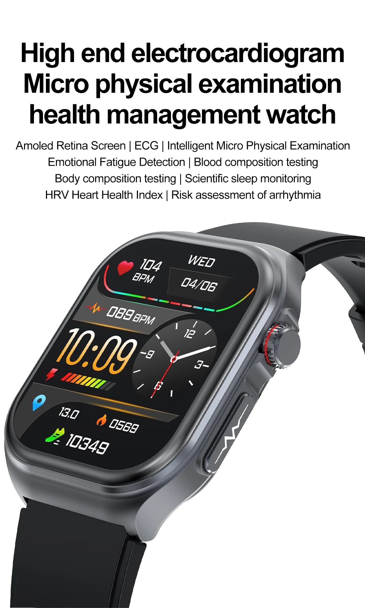 LIGE ET585 Reloj Inteligente AMOLED ECG