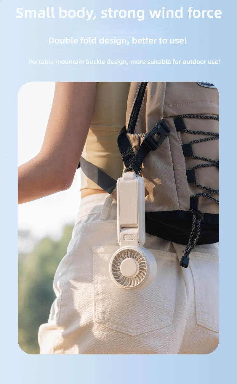 Ventilador de Mano Portátil con Enfriamiento por Hielo, 4 Velocidades, Recargable, Ligero, para Verano, Camping y Actividades al Aire Libre
