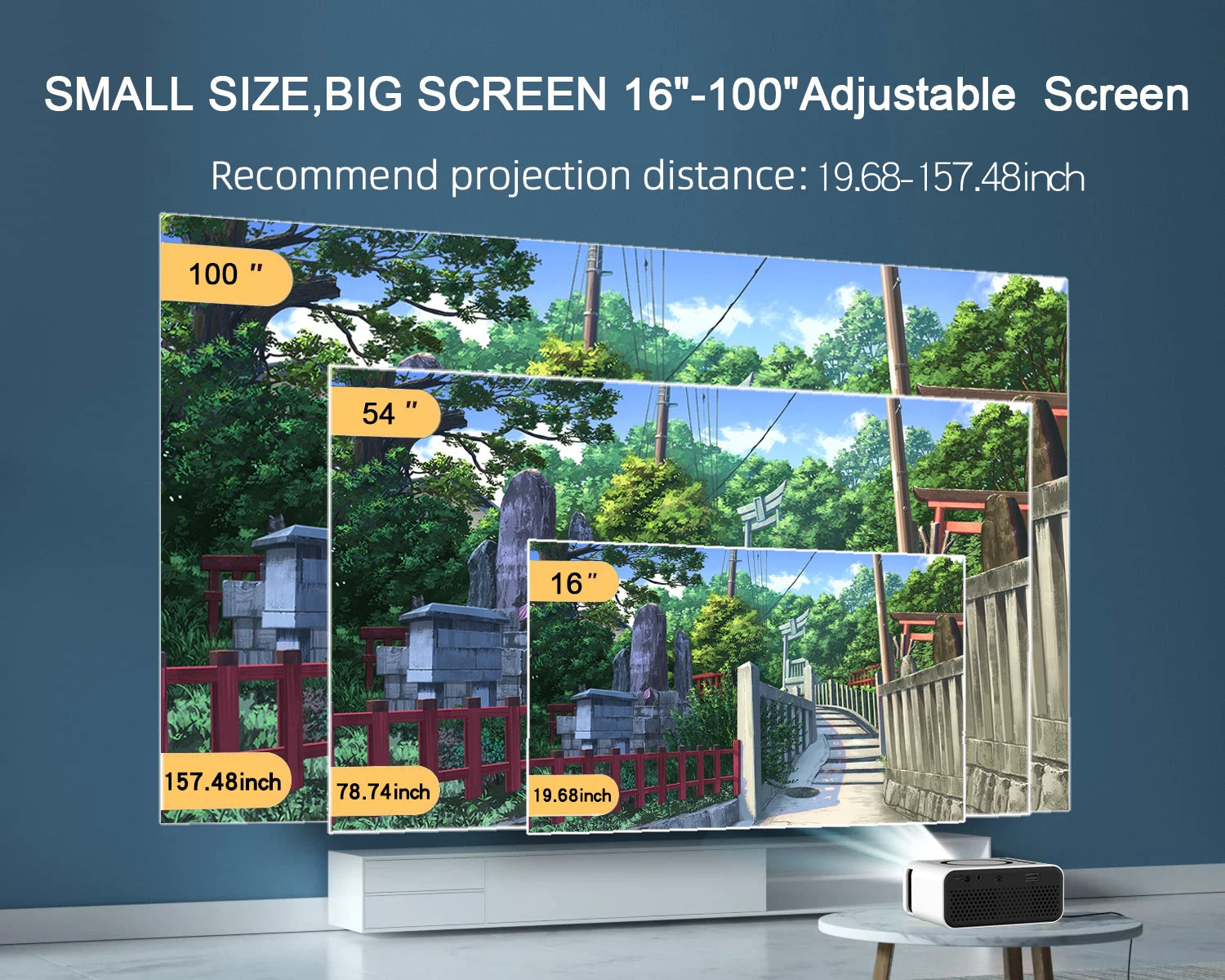 Mini proyector YT300 LED portátil, 1400 lúmenes, para oficina y hogar