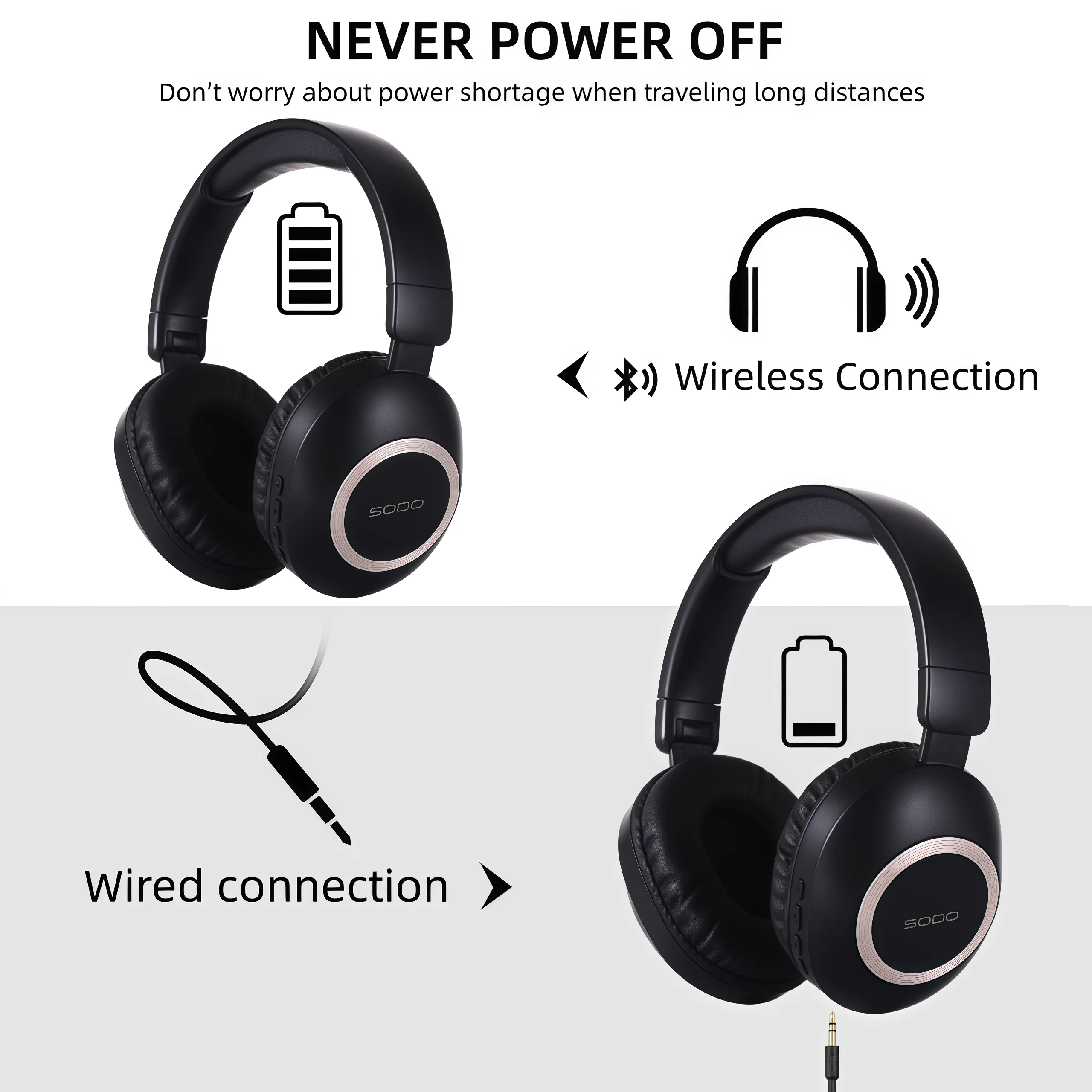 SODO 1104 Auriculares Bluetooth 5.3 HiFi 48h