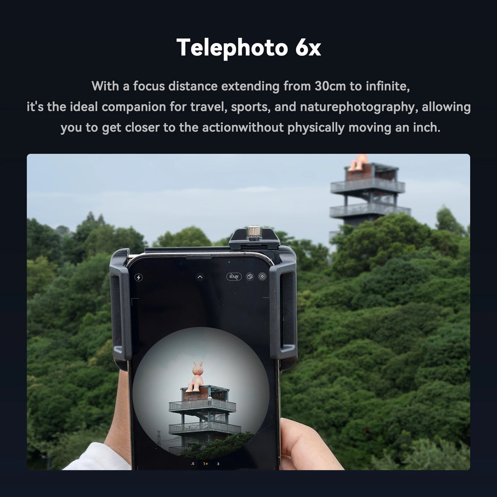 Lente Teleobjetivo 2 en 1 APEXEL 6x con Macro para Smartphone