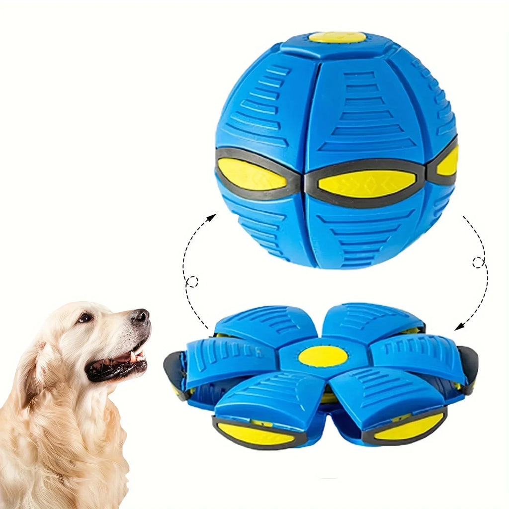 La pelota que rebota con platillo volador es un juguete duradero, elástico y divertido para perros, adecuado para actividades y ejercicios al aire libre