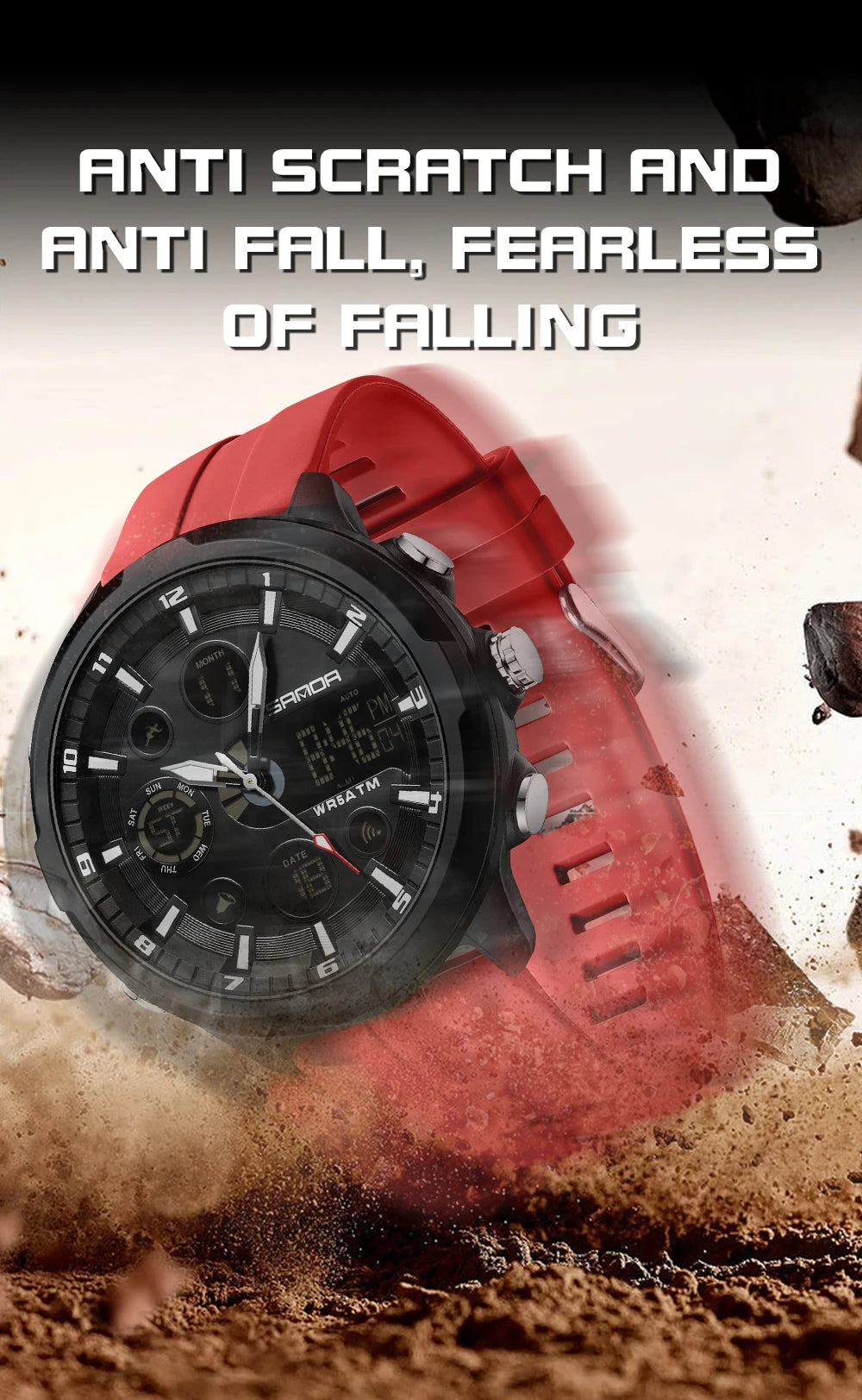 Reloj Militar Digital SANDA G Doble Pantalla para Hombre