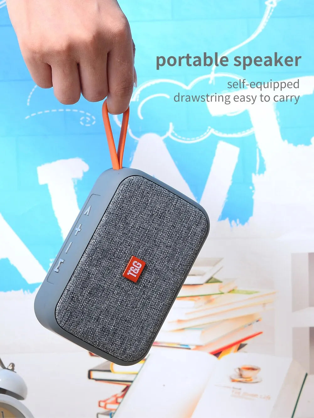 Altavoz T & G portátil Mini barra de sonido inalámbrica Bluetooth 5,0 altavoz HIFI para interiores y exteriores soporte tarjeta TF Radio FM resistente al agua