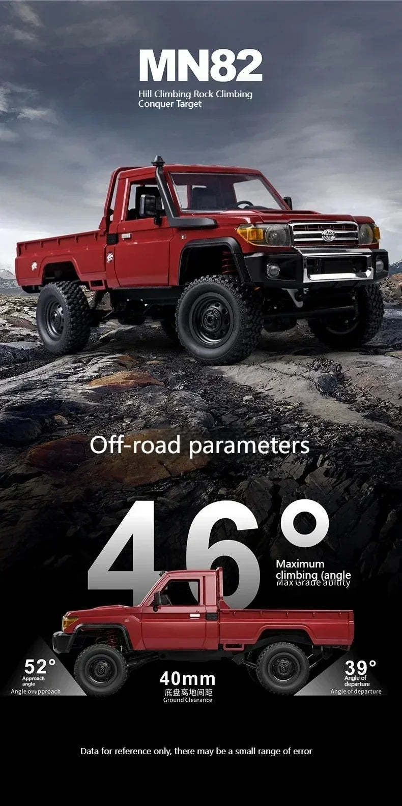 Crawler RC MN82 1:12 4WD Todoterreno con Mando