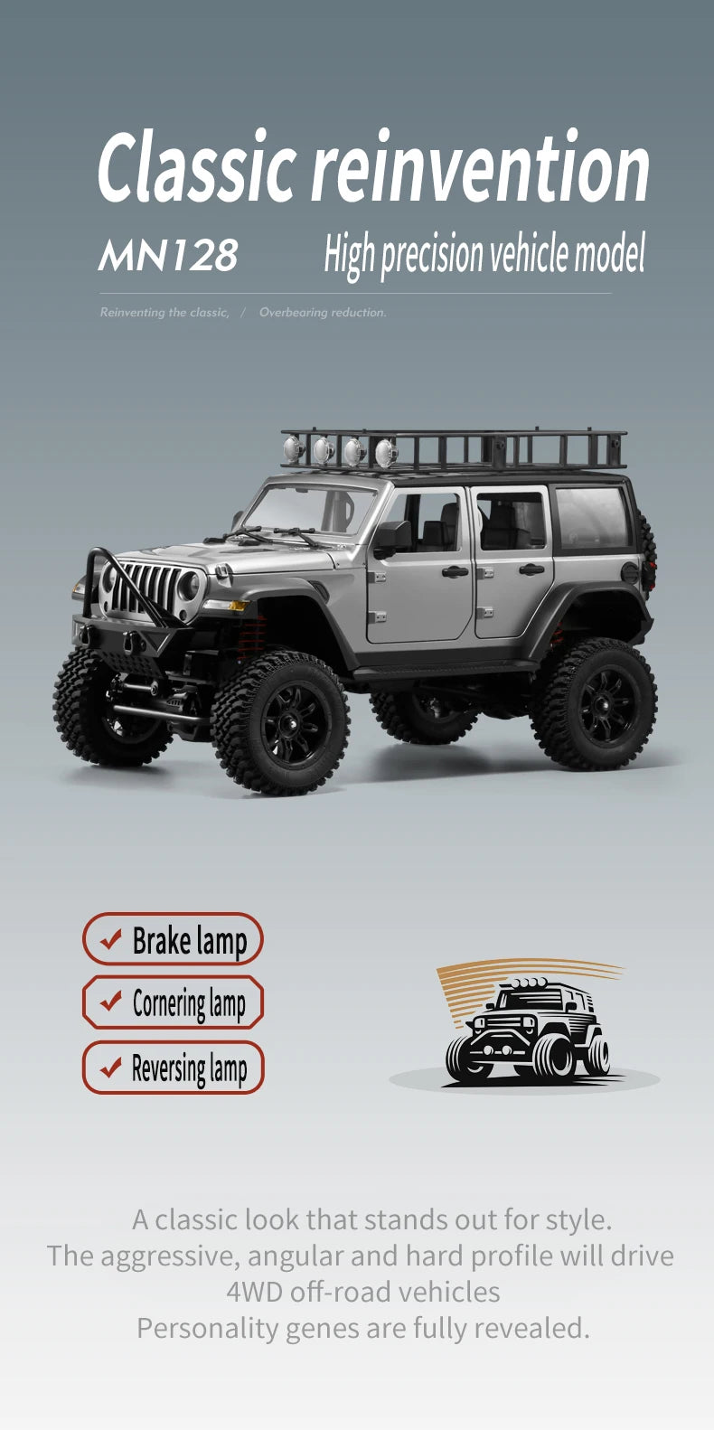 Buggy RC Crawler 4x4, Escala Completa con Luces LED