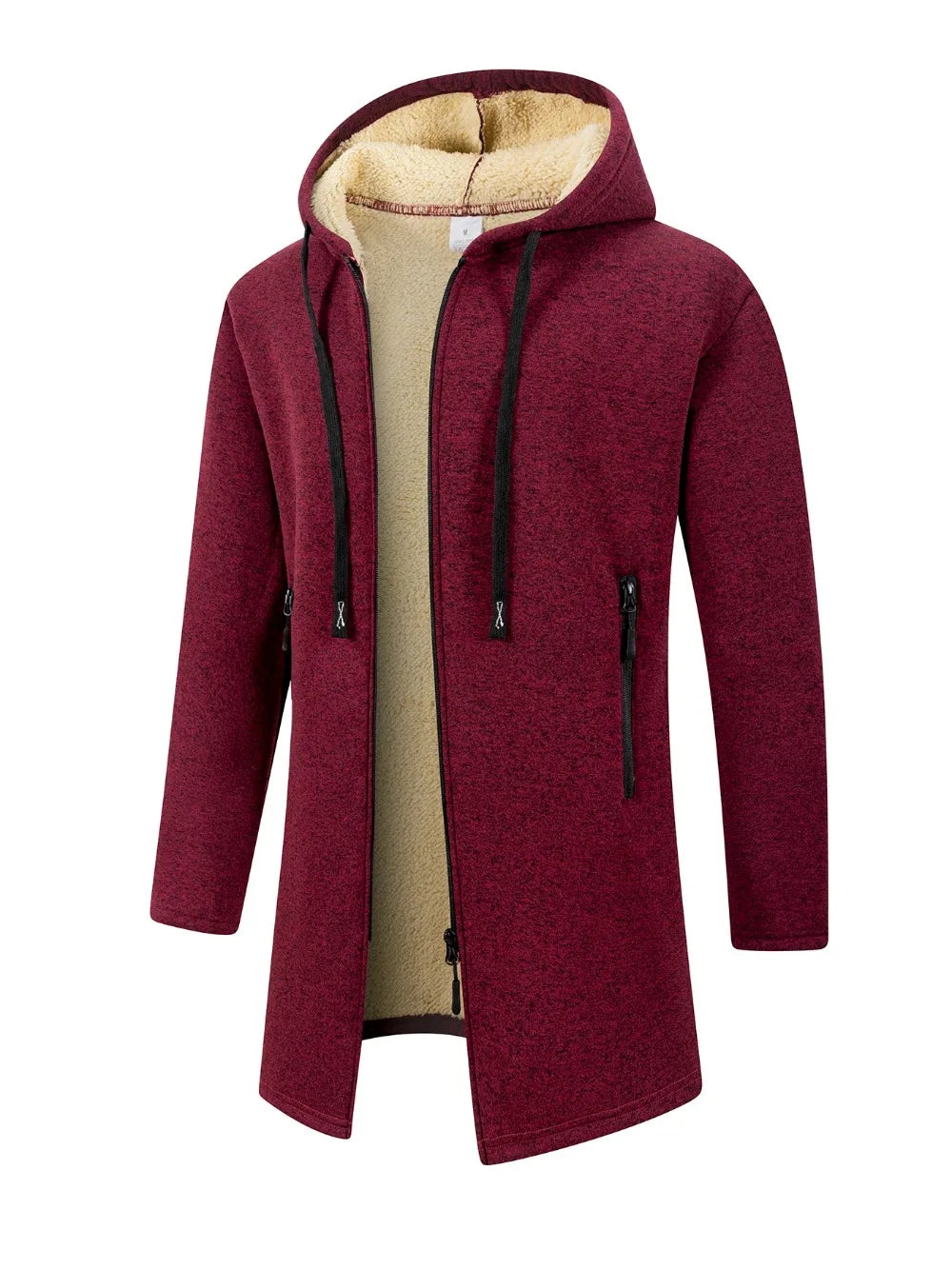 Chaqueta con Capucha Gruesa para Hombre, Cremallera, Abrigo de Invierno