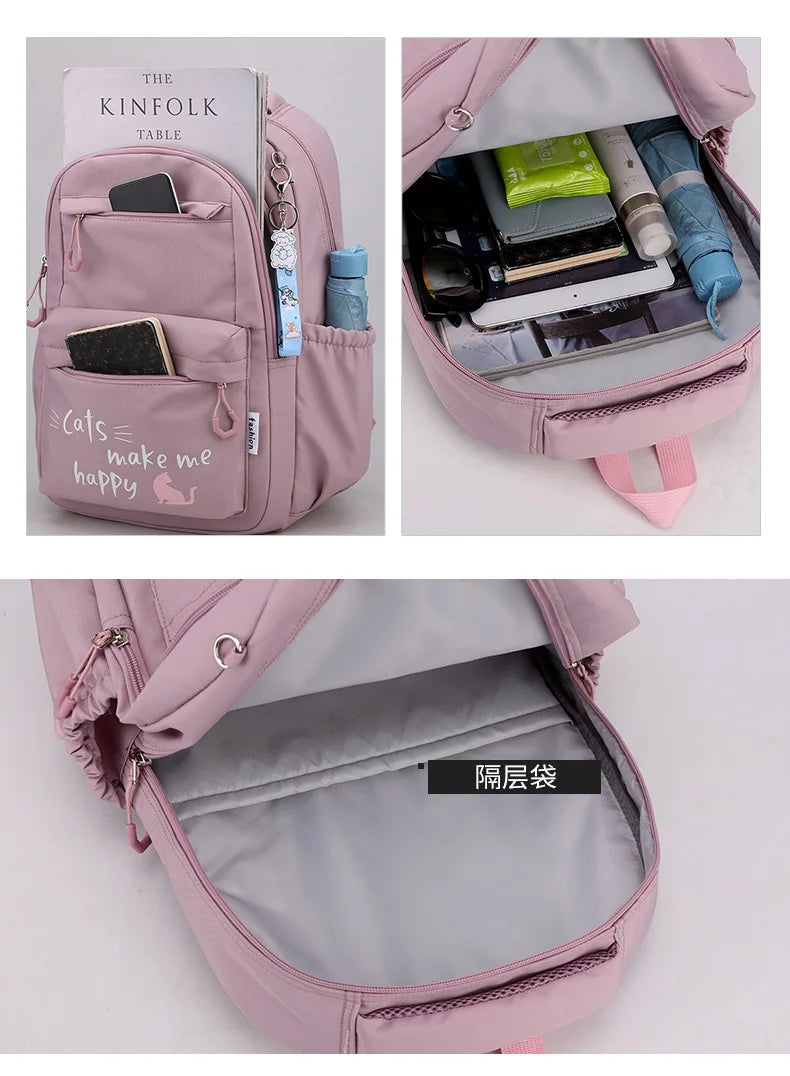 Mochila escolar para niña, mochila para adolescentes, mujeres y niños, mochila escolar rosa para primaria, mochila alta para adolescentes y niños