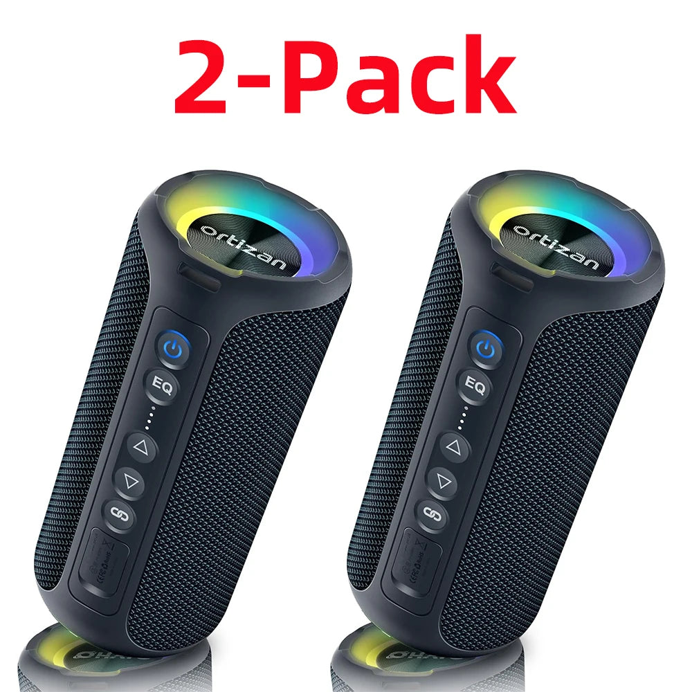 Altavoces Bluetooth Ortizan 40W altavoz inalámbrico portátil para exteriores con graves mejorados 30 horas IP7 altavoz de ducha impermeable Bluetooth 5,3