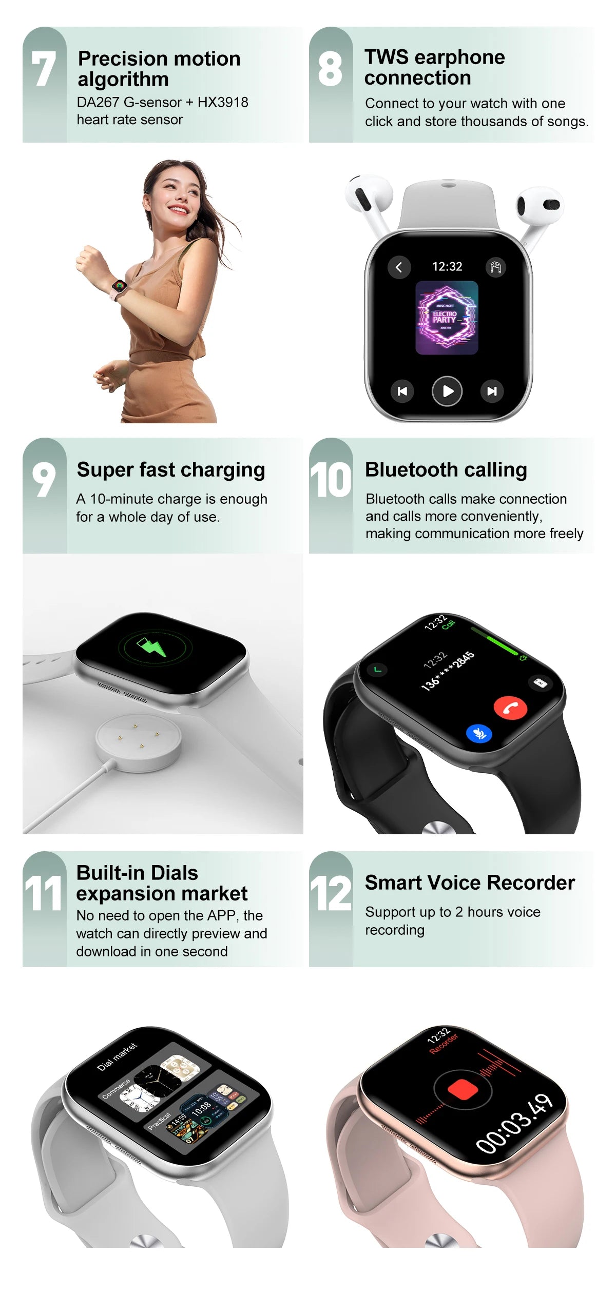 DT Watch X Mini Reloj Inteligente NFC AMOLED