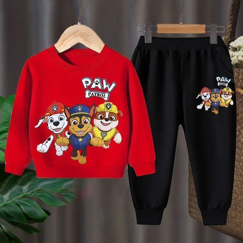 PAW Patrol primavera otoño Top de manga larga y pantalones largos conjunto de 2 uds para niños conjunto de ropa para niños sudaderas niños chándal fino