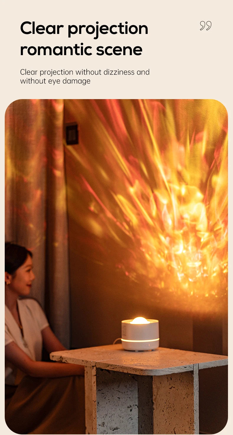 Difusor de aromaterapia 2 en 1, luz de proyección de cielo estrellado, difusor de aceites esenciales de 200ml, humidificador de niebla fría con luz colorida