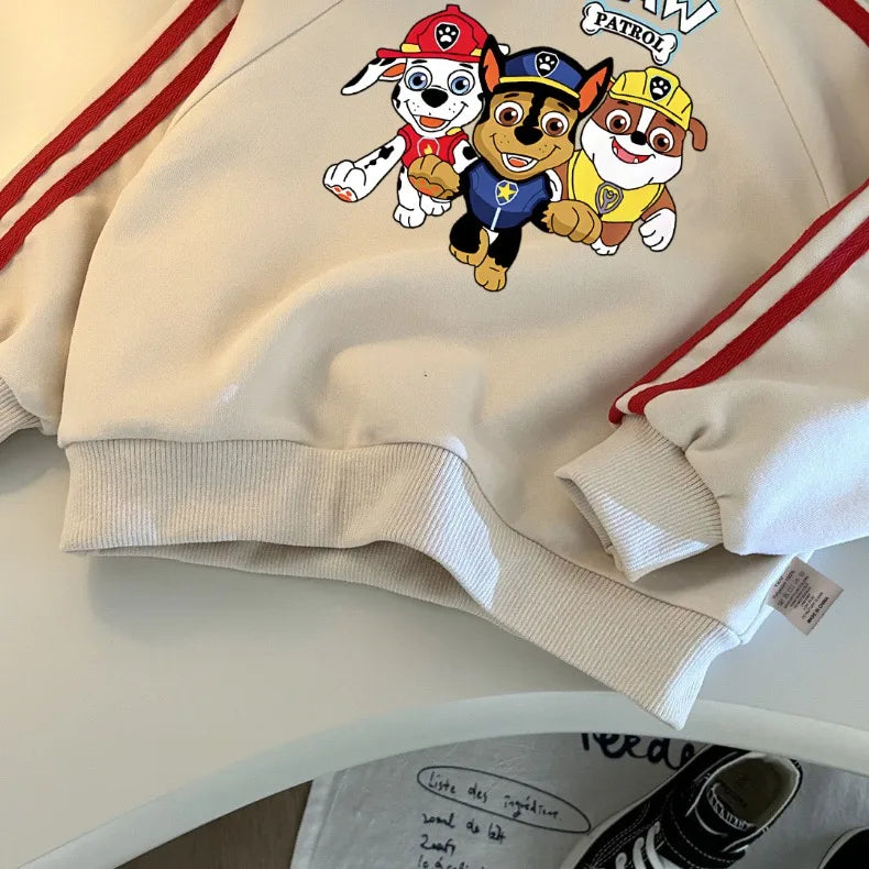 Conjunto de Pantalones Largos con Franjas Laterales para Niños, Primavera 2026, Sudadera Casual con Cuello Redondo y Pantalones, Dos Piezas, Patrulla Canina, Chándal para Niños y Niñas