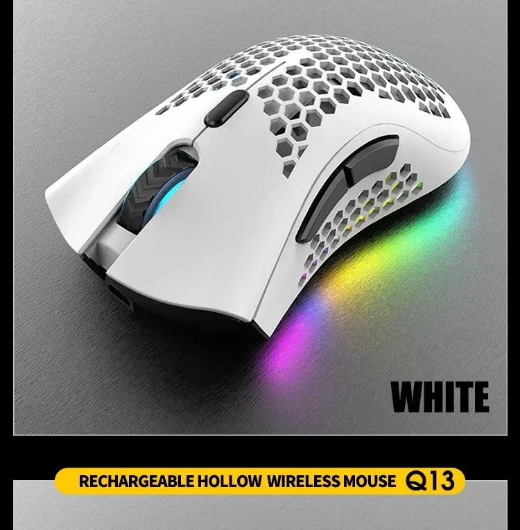 Ratón inalámbrico BM600 USB 2,4G inalámbrico RGB óptico celular ratón para juegos ergonómico óptico de panal ratón inalámbrico de oficina