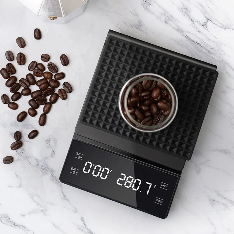 Báscula de café de 3kg/0,1g con temporizador, herramientas de cocina, báscula Digital multifunción para verter sobre goteo, báscula para Espresso, pantalla LCD