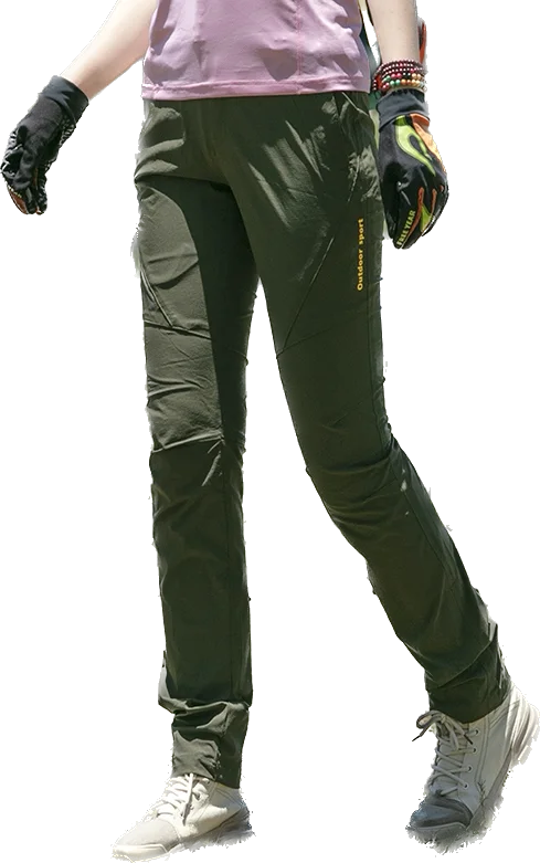 Pantalones elásticos de secado rápido para exteriores para mujer, pantalones de senderismo, talla grande, tela de nailon repelente al agua y resistente al desgaste, adecuados para uso diario en el trabajo y actividades al a