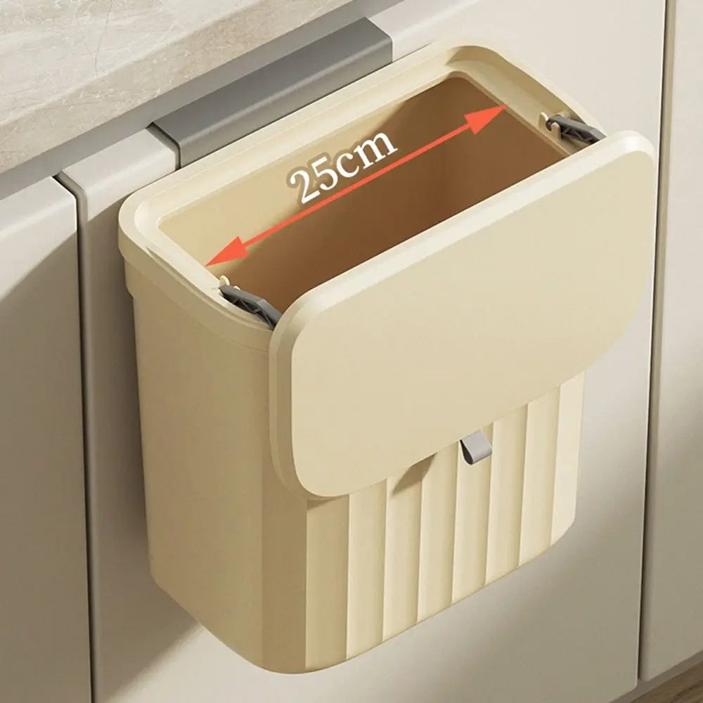 Cubo de compost para cocina con montaje bajo fregadero o en pared, con tapa