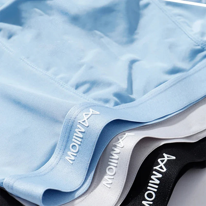 MiiOW, 3 uds., Boxershorts finos de seda helada para verano para hombre, ropa interior antibacteriana de grafeno para hombre, bragas transpirables y frescas para hombre, Boxershorts