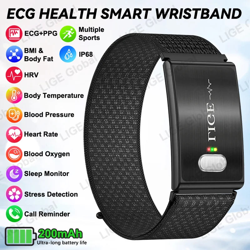 LIGE Pulsera Inteligente ECG+PPG Grado Médico