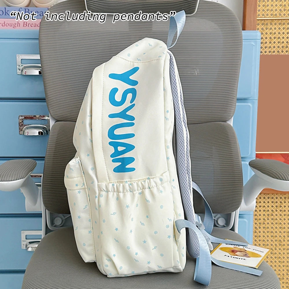 Mochila de Nailon con Estampado de Estrellas para Adolescentes