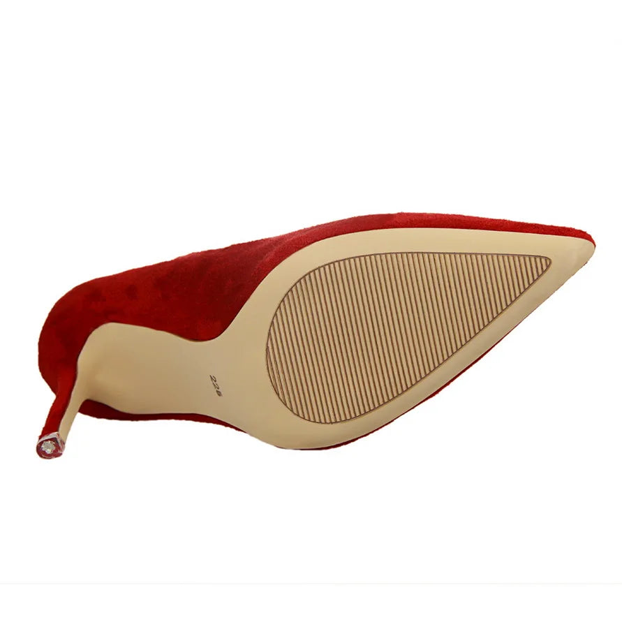 Zapatos de Tacón Alto 9cm para Mujer - Gamuza, Tallas Grandes