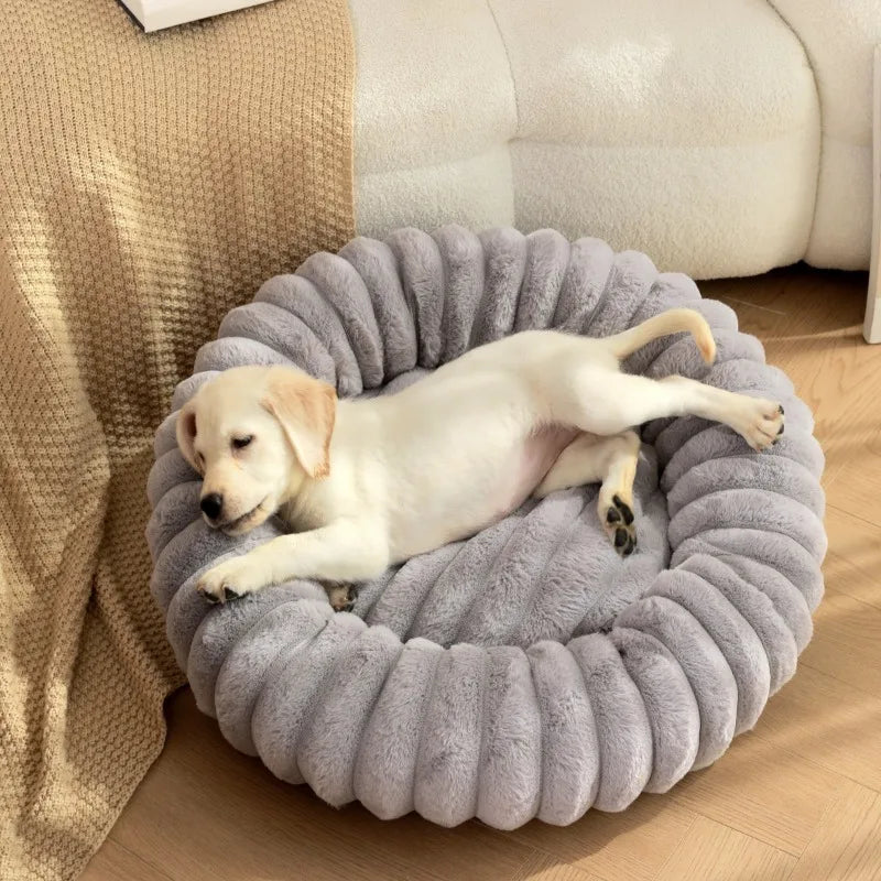 Cama Donut para Gatos y Perros Pequeños con Felpa Suave