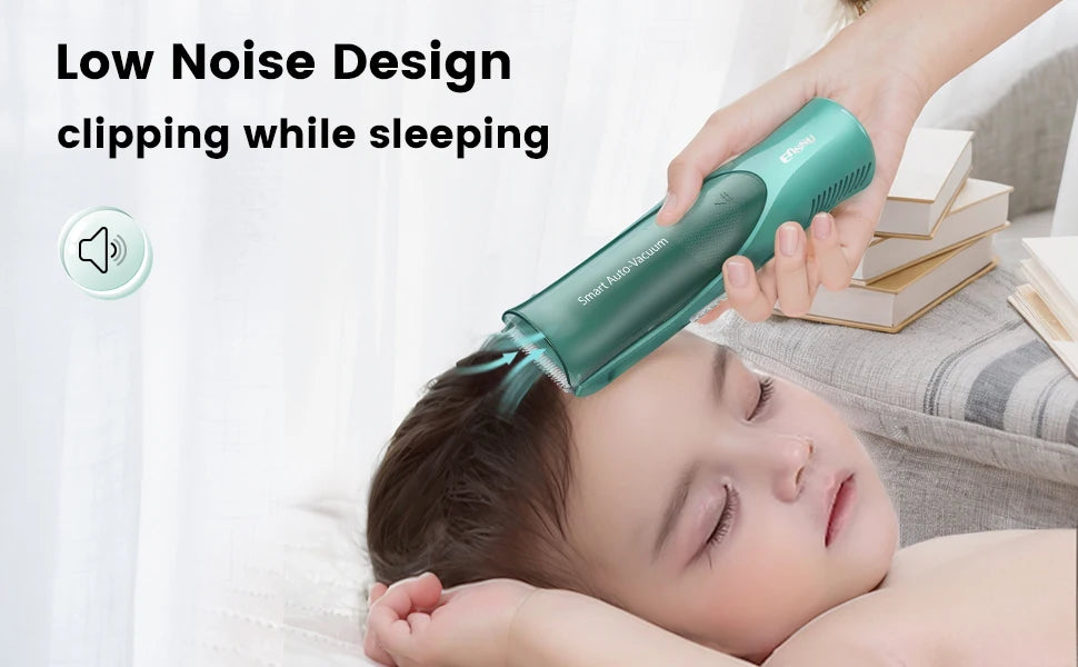 ENSSU-cortadora de pelo al vacío para niños pequeños, Kit de corte de pelo inalámbrico de dos modos, cortadora de pelo recargable