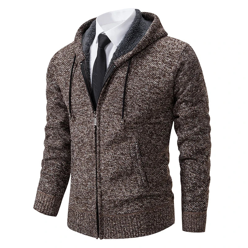 Buzo Cárdigan con Cremallera para Hombre – Cuello Alto y Forro Polar