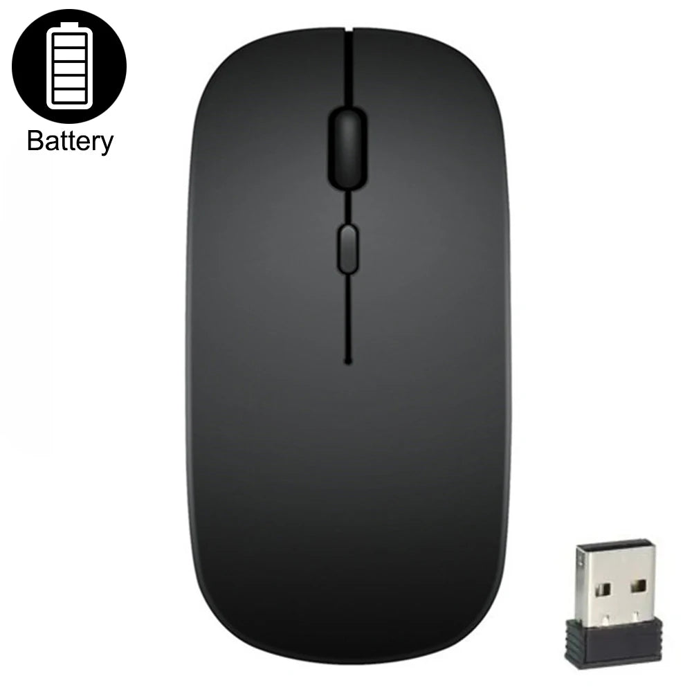 Ratón inalámbrico delgado, ratón óptico de 2,4 GHz, 1600DPI, ratón silencioso para Gamer, ratón de diseño ergonómico con receptor USB para PC y portátil